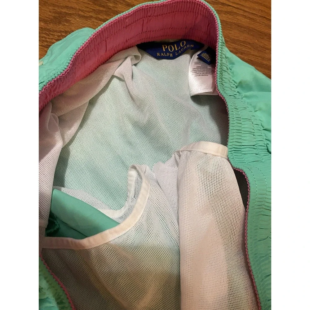 Polo Ralph Lauren Men's XL Mint Green Swim Trunks Mesh‎ Lined Shorts Excellent